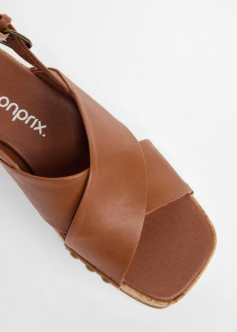 Sandali con zeppa effetto sughero, bonprix