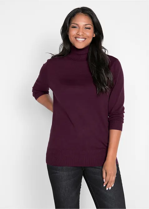 Maglione a collo alto in filato fine, bonprix