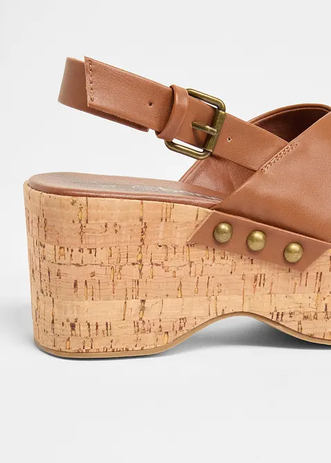 Sandali con zeppa effetto sughero, bonprix