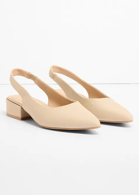 D&eacute;collet&eacute; slingback con tacco basso, bonprix