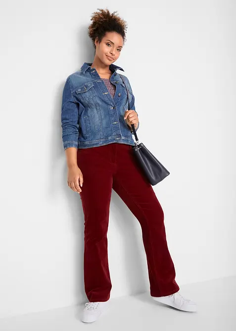 Pantaloni di velluto elasticizzati, bootcut, bonprix