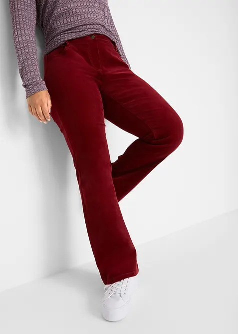 Pantaloni di velluto elasticizzati, bootcut, bonprix