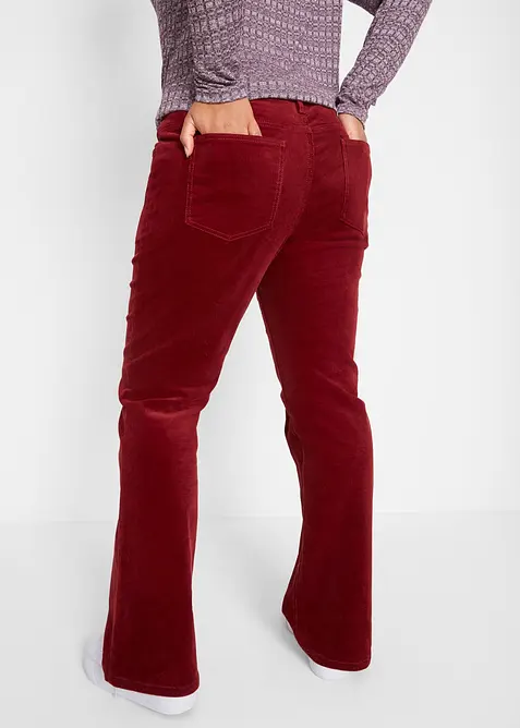 Pantaloni di velluto elasticizzati, bootcut, bonprix