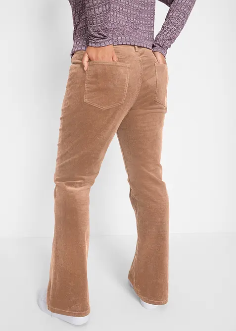 Pantaloni di velluto elasticizzati, bootcut, bonprix