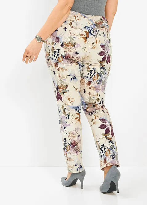 Pantaloni elasticizzati a fiori, bonprix