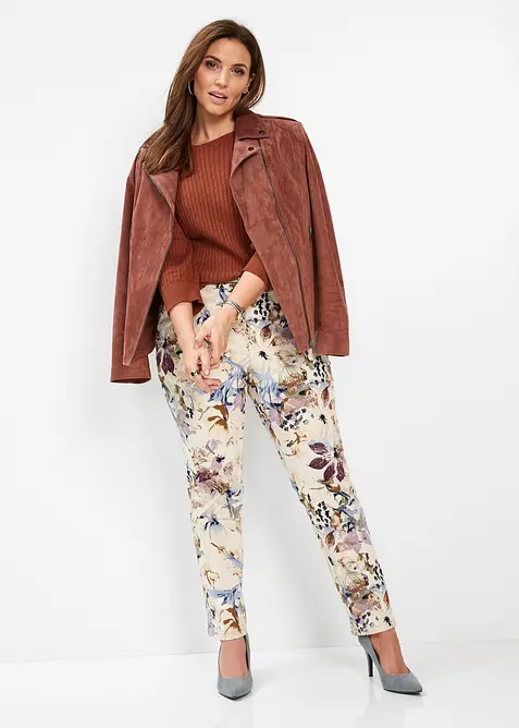Pantaloni elasticizzati a fiori, bonprix