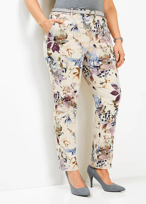 Pantaloni elasticizzati a fiori, bonprix