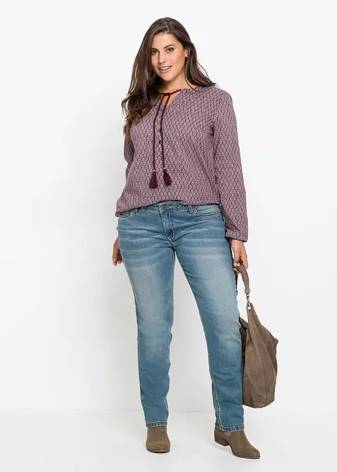 Jeans elasticizzati straight, vita media, bonprix