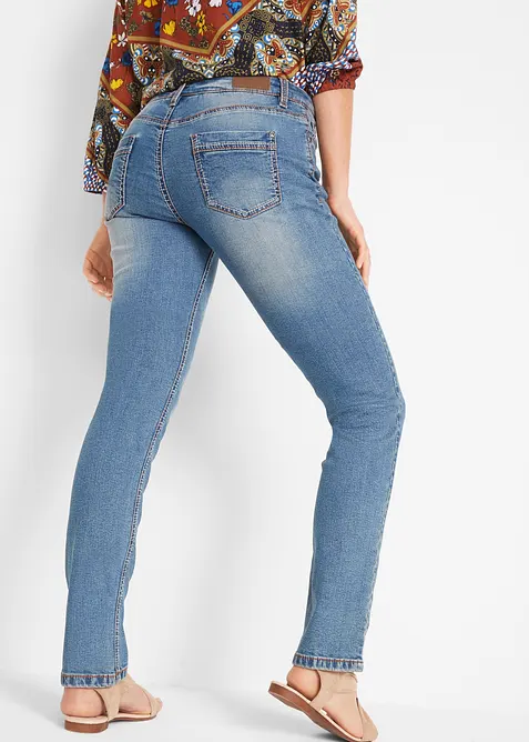 Jeans elasticizzati straight, vita media, bonprix