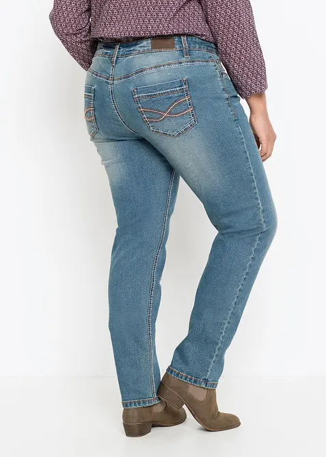 Jeans elasticizzati straight, vita media, bonprix