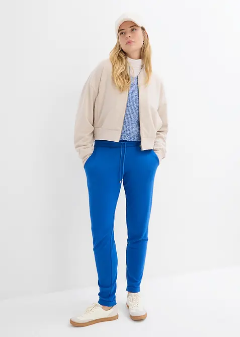 Pantaloni con elastico in vita in morbido punto di Roma, bonprix