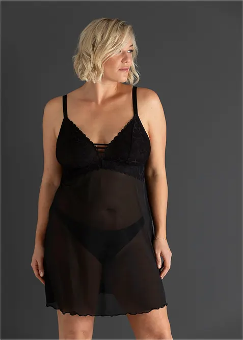 Sottoveste senza ferretto con pizzo a cuoricini, bonprix
