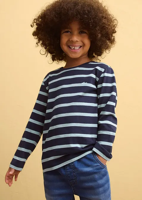 Maglia a maniche lunghe in puro cotone biologico (pacco da 2), bonprix