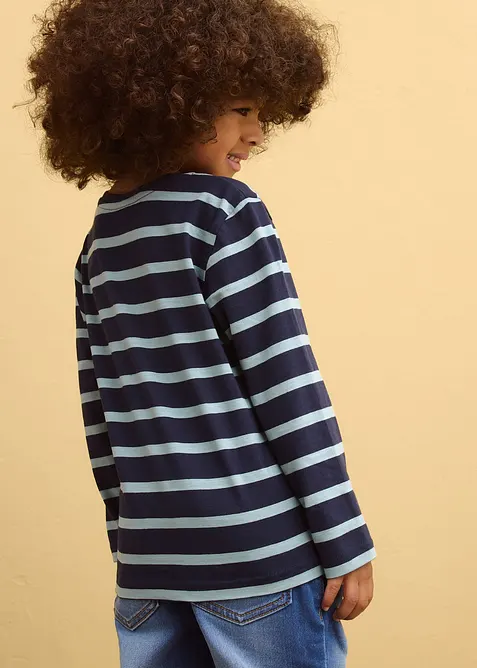 Maglia a maniche lunghe in puro cotone biologico (pacco da 2), bonprix