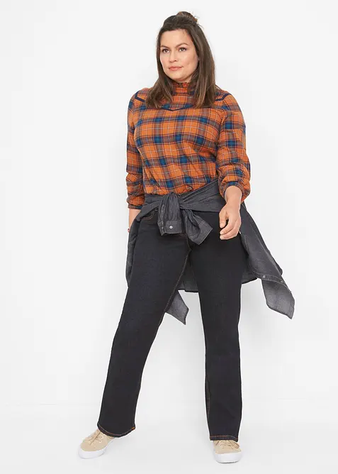 Jeans straight elasticizzati, vita media, bonprix
