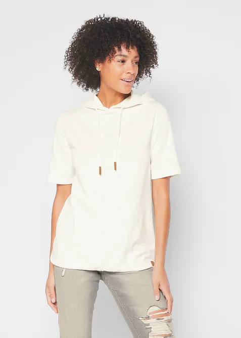 Felpa con cappuccio in misto cotone, bonprix