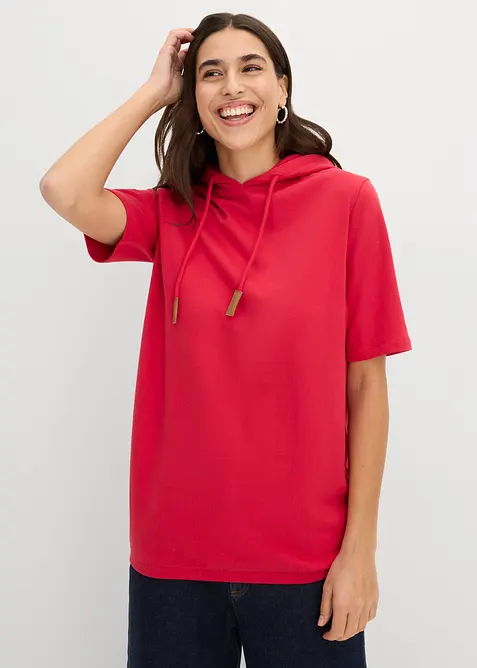 Felpa con cappuccio in misto cotone, bonprix