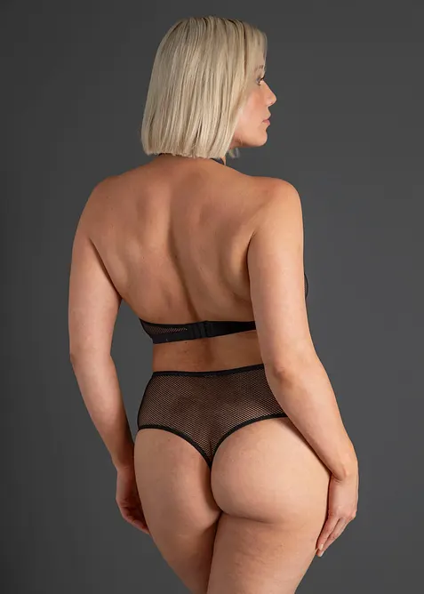 Bralette con scollo all'americana e perizoma a vita alta (set 2 pezzi), bonprix