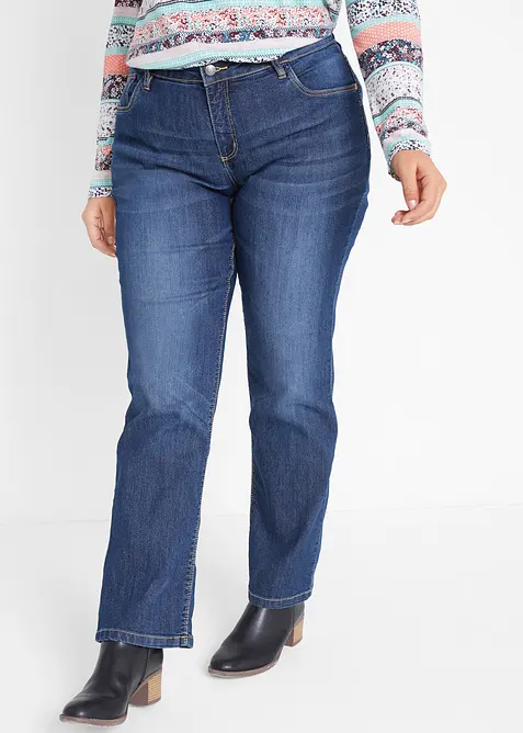 Jeans elasticizzati straight, vita media, bonprix