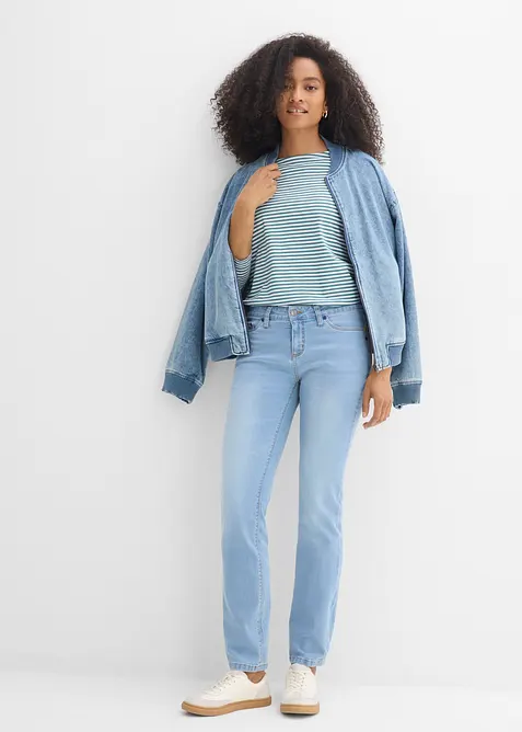 Jeans elasticizzati straight, vita media, bonprix
