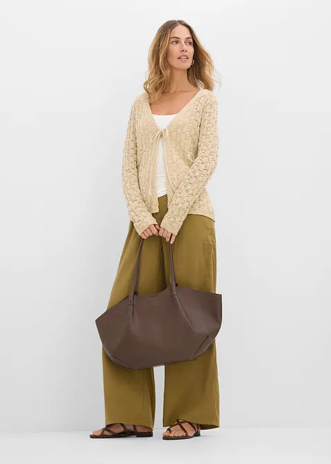 Cardigan traforato in puro cotone, bonprix