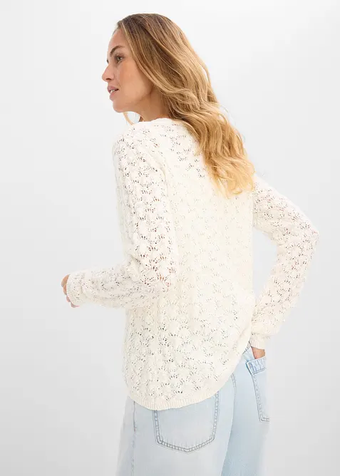 Cardigan traforato in puro cotone, bonprix