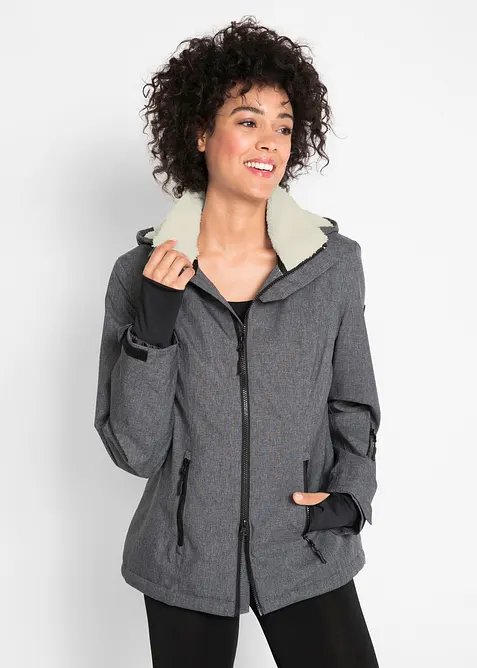 Giacca tecnica outdoor con pile teddy, impermeabile, bonprix