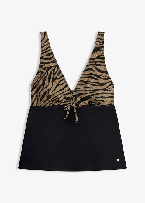 Top per tankini con materiale lucido, bonprix