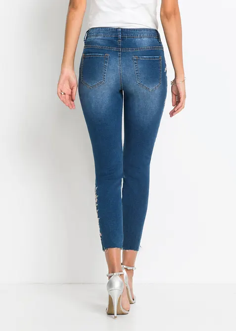 Jeans skinny cropped, vita media, bonprix