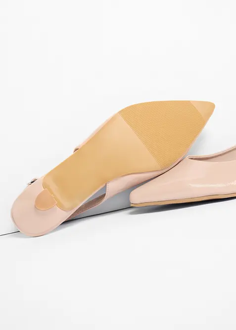 Ballerine effetto vernice con cinturino, bonprix
