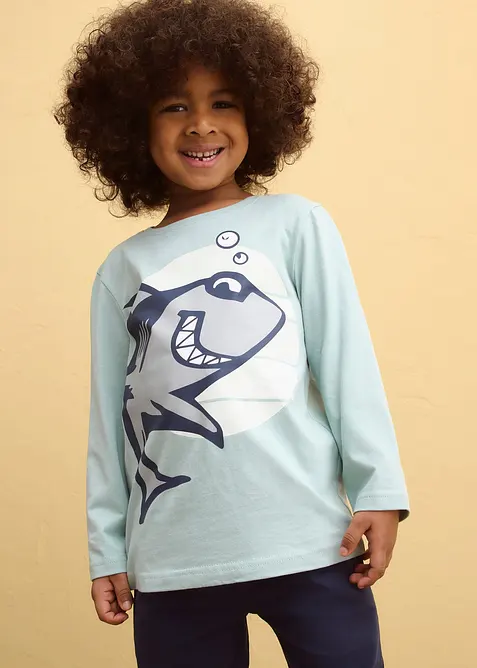 Maglia a maniche lunghe in puro cotone biologico (pacco da 2), bonprix