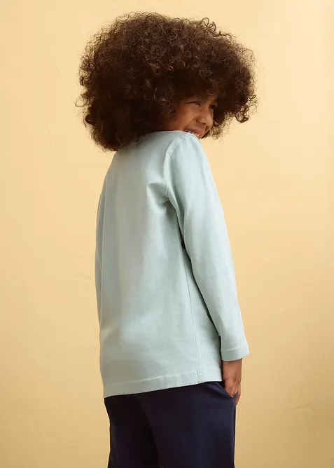 Maglia a maniche lunghe in puro cotone biologico (pacco da 2), bonprix