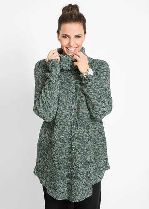 Maglione poncho lungo a maniche lunghe, bonprix