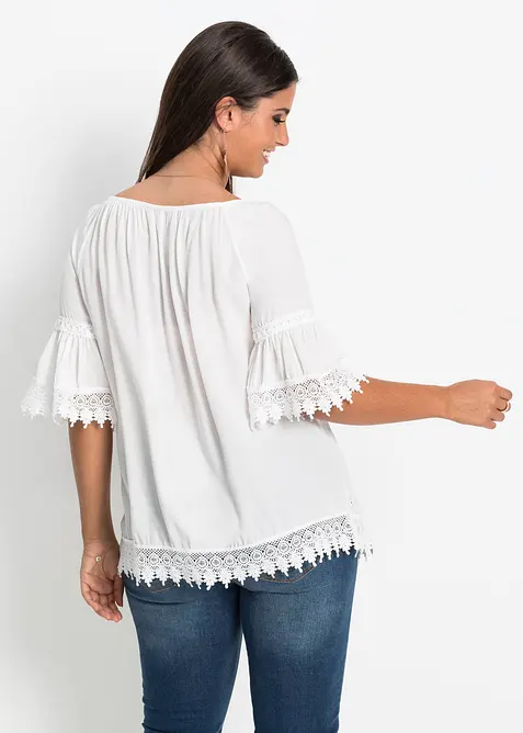 Tunica con pizzo in morbida viscosa, bonprix