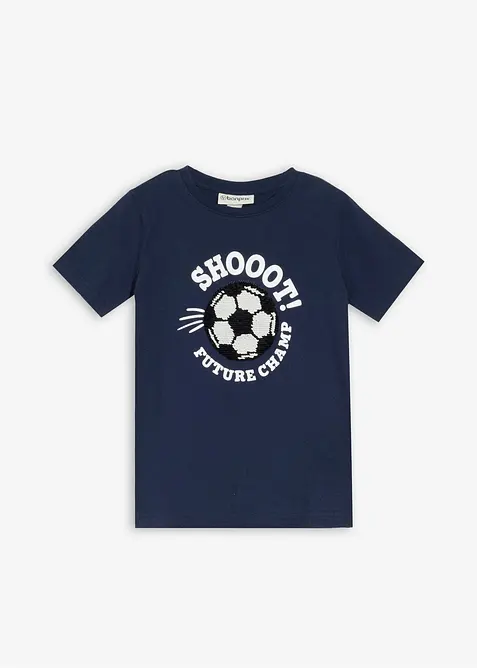 T-shirt in puro cotone biologico con paillettes reversibili, bonprix