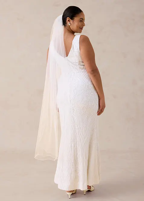 Abito da sposa in tulle delicato con ricami e paillettes, bonprix