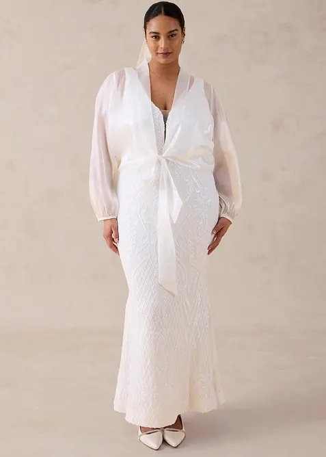 Abito da sposa in tulle delicato con ricami e paillettes, bonprix