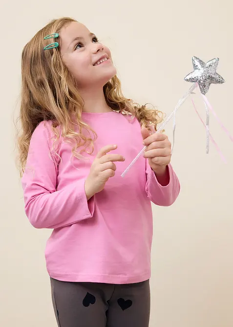 Maglia a maniche lunghe in misto cotone biologico elasticizzato (pacco da 3), bonprix