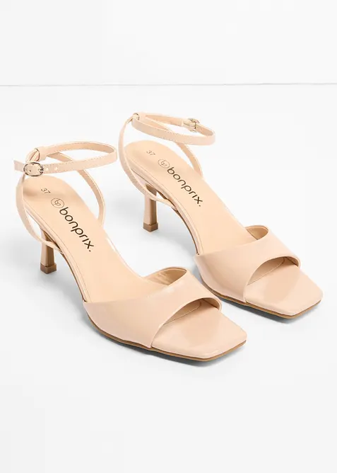 Sandali effetto vernice con cinturino, bonprix