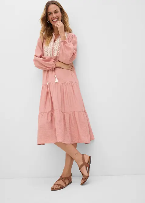 Abito midi in misto viscosa morbido, bonprix