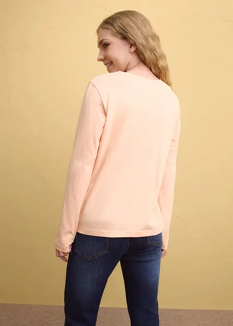 Maglia a maniche lunghe in puro cotone biologico (pacco da 3), bonprix