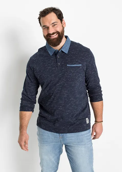 Polo a maniche lunghe in puro cotone, bonprix