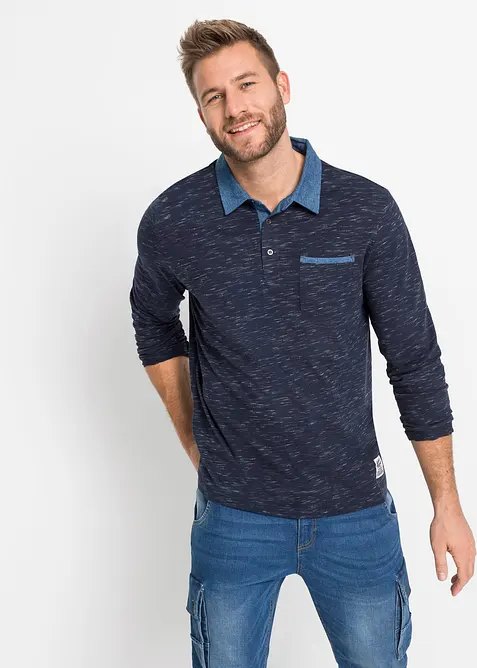 Polo a maniche lunghe in puro cotone, bonprix