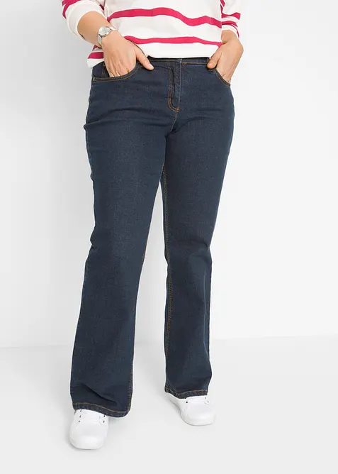 Jeans bootcut elasticizzati, vita alta, bonprix