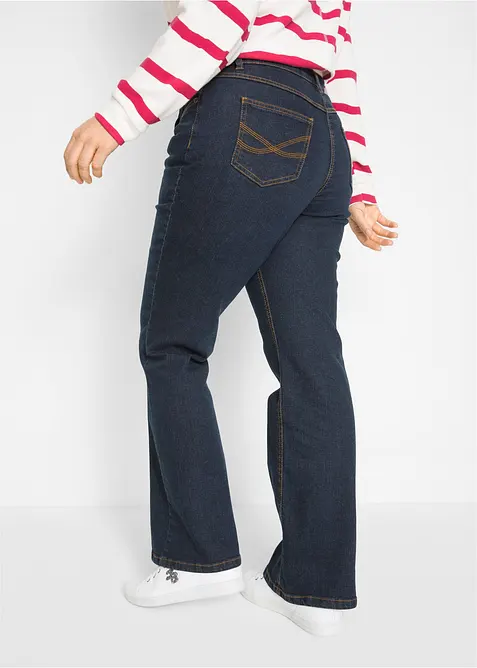 Jeans bootcut elasticizzati, vita alta, bonprix
