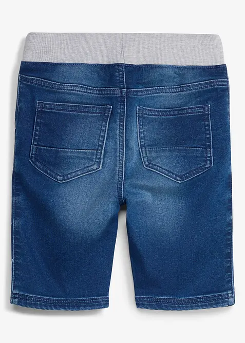Bermuda in jeans felpato con elastico in vita, regular fit, bonprix