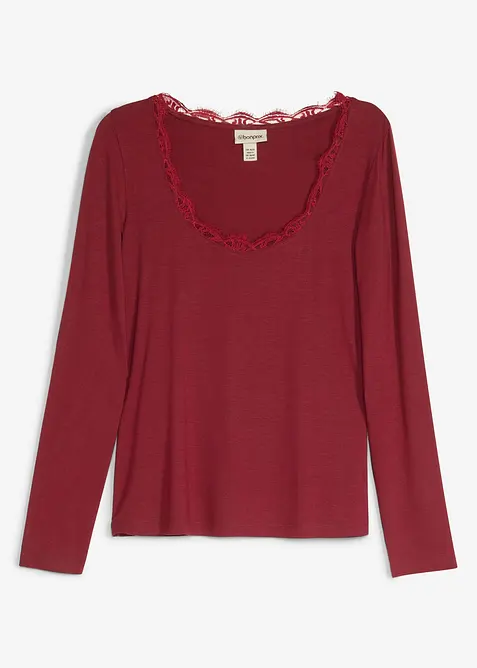Maglia a maniche lunghe in misto viscosa morbido, bonprix