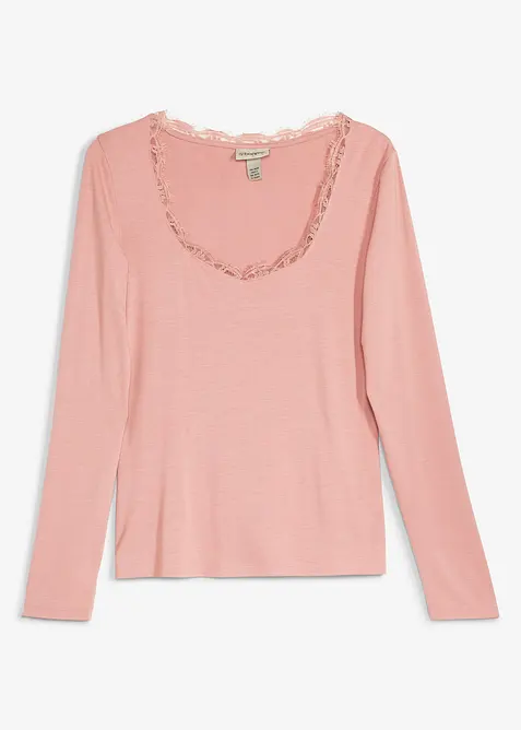 Maglia a maniche lunghe in misto viscosa morbido, bonprix