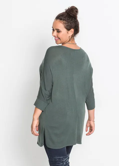 Maglione in filato fine con maniche a 3/4, bonprix