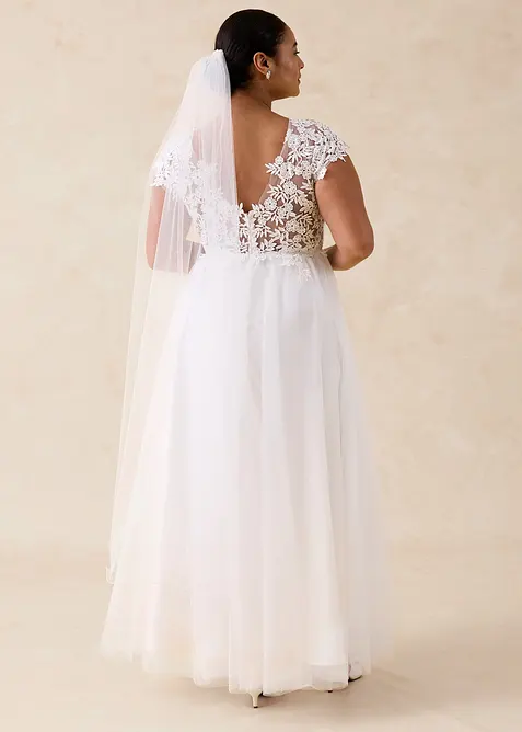 Abito da sposa in delicato tulle con pizzo, bonprix